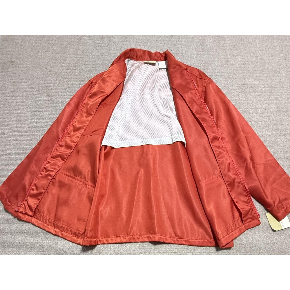 Liz Claiborne Jacket Womens Large Red Nylon Windbreaker Mesh Lined Zip Pockets - Picture 8 of 12